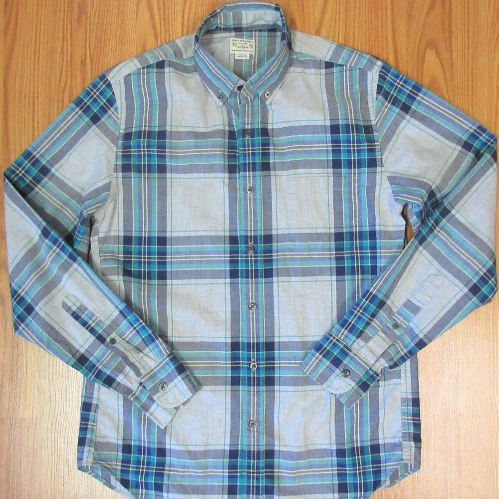 J.CREW REGULAR FIT 100% COTTON SHIRT GRAY, DARK